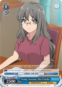 Study Session, Rio Futaba - Rascal Does Not Dream of Bunny Girl Senpai - Weiss Schwarz card