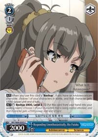 Responding Unenthusiastically, Rio Futaba - Rascal Does Not Dream of Bunny Girl Senpai - Weiss Schwarz card