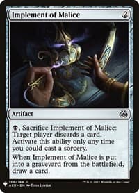 Implement of Malice - The List Reprints - Magic: The Gathering card
