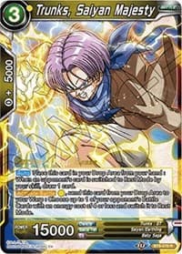 Trunks, Saiyan Majesty - Malicious Machinations Pre-Release Cards - Dragon Ball Super: Masters card