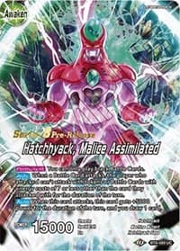 Dr.Lychee & Hatchhyack // Hatchhyack, Malice Assimilated - Malicious Machinations Pre-Release Cards - Dragon Ball Super: Masters card