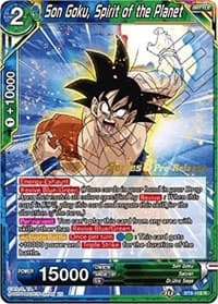 Son Goku, Spirit of the Planet - Malicious Machinations Pre-Release Cards - Dragon Ball Super: Masters card