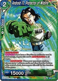 Android 17, Protector of Wildlife - Malicious Machinations Pre-Release Cards - Dragon Ball Super: Masters card