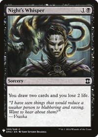 Night's Whisper - The List Reprints - Magic: The Gathering card