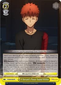 A Servant's Power Sealed Within - Fate/stay night [Heaven's Feel] - Weiss Schwarz card