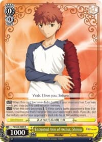Entrusted Arm of Archer, Shirou - Fate/stay night [Heaven's Feel] - Weiss Schwarz card