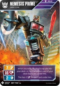 Nemesis Prime - Dark Clone (Energon Edition) - Wave 1 - Transformers TCG card