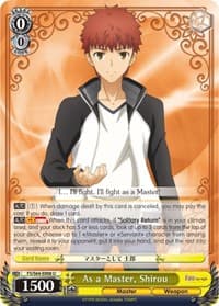 As a Master, Shirou - Fate/stay night [Heaven's Feel] - Weiss Schwarz card