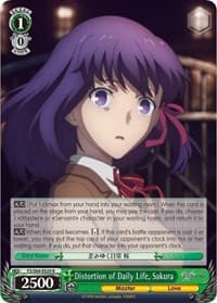 Distortion of Daily Life, Sakura - Fate/stay night [Heaven's Feel] - Weiss Schwarz card