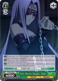 Anti-Heroic Knight, Rider - Fate/stay night [Heaven's Feel] - Weiss Schwarz card