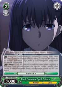 Final Command Spell, Sakura - Fate/stay night [Heaven's Feel] - Weiss Schwarz card