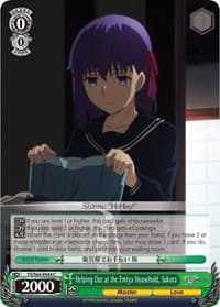 Helping Out at the Emiya Household, Sakura - Fate/stay night [Heaven's Feel] - Weiss Schwarz card