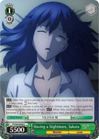 Having a Nightmare, Sakura - Fate/stay night [Heaven's Feel] - Weiss Schwarz card