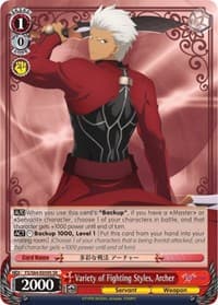 Variety of Fighting Styles, Archer (SR) - Fate/stay night [Heaven's Feel] - Weiss Schwarz card