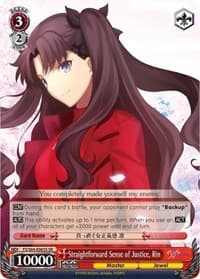 Straightforward Sense of Justice, Rin (SR) - Fate/stay night [Heaven's Feel] - Weiss Schwarz card