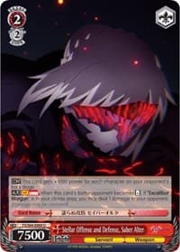 Stellar Offense and Defense, Saber Alter - Fate/stay night [Heaven's Feel] - Weiss Schwarz card