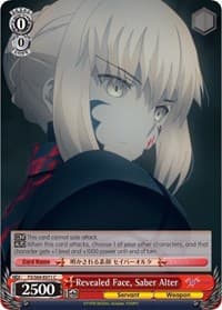 Revealed Face, Saber Alter - Fate/stay night [Heaven's Feel] - Weiss Schwarz card