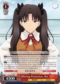 Offering Protection, Rin - Fate/stay night [Heaven's Feel] - Weiss Schwarz card