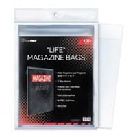 Magazine Bags - 'Life' Magazine Bags (100-Pack) - Ultra Pro Comic and Magazine Bags and Boards - Collectible Storage card