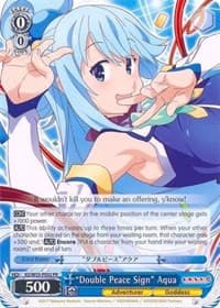 "Double Peace Sign" Aqua - KonoSuba 2 - Weiss Schwarz card