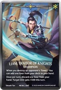 Liam, Traitor of Knights (Silver Metal Prize Card) - Argent Saga Promos - Argent Saga TCG card