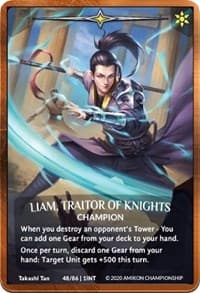 Liam, Traitor of Knights (Bronze Metal Prize Card) - Argent Saga Promos - Argent Saga TCG card