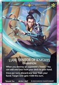 Liam, Traitor of Knights (Rainbow Metal Prize Card) - Argent Saga Promos - Argent Saga TCG card