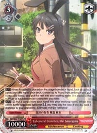Ephemeral Existence, Mai Sakurajima (Alternate Art Promo) - Rascal Does Not Dream of Bunny Girl Senpai - Weiss Schwarz card