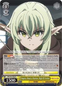 Inquiry About a Warrior, High Elf Archer - Goblin Slayer - Weiss Schwarz card