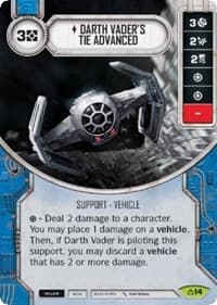 Darth Vader's Tie Advanced - Covert Missions - Star Wars: Destiny card
