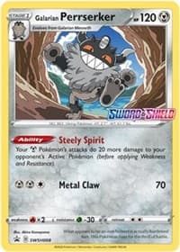 Galarian Perrserker - SWSH008 (Prerelease) - SWSH: Sword & Shield Promo Cards - Pokemon card