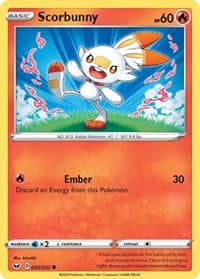 Scorbunny (030) - SWSH01: Sword & Shield Base Set - Pokemon card