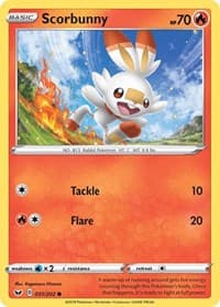 Scorbunny (031) - SWSH01: Sword & Shield Base Set - Pokemon card