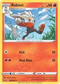 Raboot (033) - SWSH01: Sword & Shield Base Set - Pokemon card
