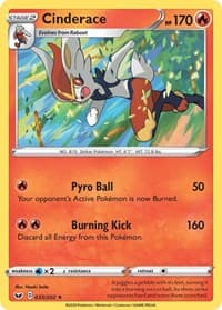 Cinderace (035) - SWSH01: Sword & Shield Base Set - Pokemon card