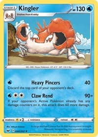 Kingler - SWSH01: Sword & Shield Base Set - Pokemon card