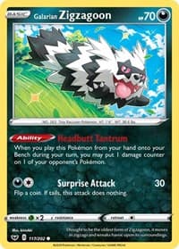 Galarian Zigzagoon - SWSH01: Sword & Shield Base Set - Pokemon card