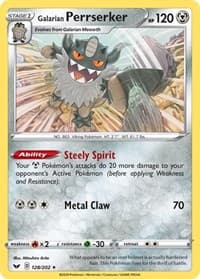 Galarian Perrserker - SWSH01: Sword & Shield Base Set - Pokemon card