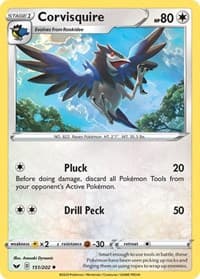 Corvisquire - SWSH01: Sword & Shield Base Set - Pokemon card