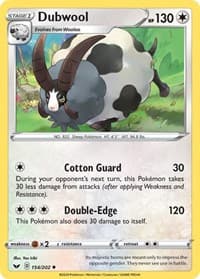 Dubwool - SWSH01: Sword & Shield Base Set - Pokemon card