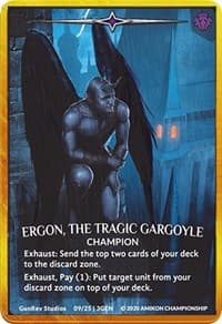 Ergon, the Tragic Gargoyle (Regular Art Gold Metal Prize Card) - Argent Saga Promos - Argent Saga TCG card