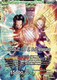 Android 20 // Androids 20, 17, & 18, Bionic Renaissance - Universal Onslaught Pre-Release Cards - Dragon Ball Super: Masters card