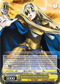 Resolution to Break Away, Alice - Sword Art Online -Alicization- - Weiss Schwarz card