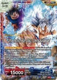 Son Goku // Ultra Instinct Son Goku, Limits Surpassed - Universal Onslaught Pre-Release Cards - Dragon Ball Super: Masters card