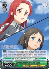 Appeal to the Integrity Knight, Tiese & Ronie - Sword Art Online -Alicization- - Weiss Schwarz card