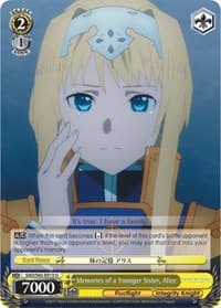 Memories of a Younger Sister, Alice - Sword Art Online -Alicization- - Weiss Schwarz card