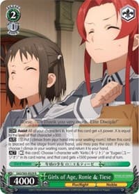 Girls of Age, Ronie & Tiese - Sword Art Online -Alicization- - Weiss Schwarz card