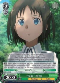"Page" Ronie - Sword Art Online -Alicization- - Weiss Schwarz card