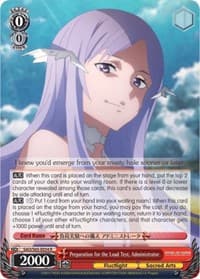 Preparation for the Load Test, Administrator - Sword Art Online -Alicization- - Weiss Schwarz card