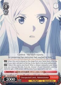 Unexpected Limit, Administrator - Sword Art Online -Alicization- - Weiss Schwarz card